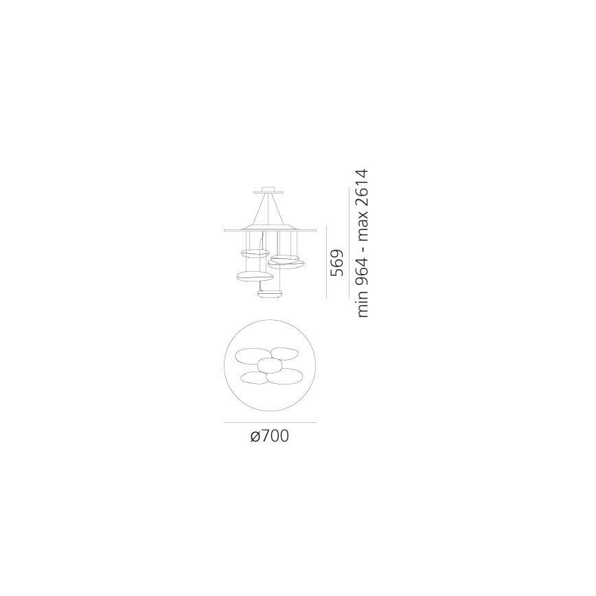 Artemide 1477110A - LED Stmievateľný luster na lanku MERCURY LED/29W/230V 3000K