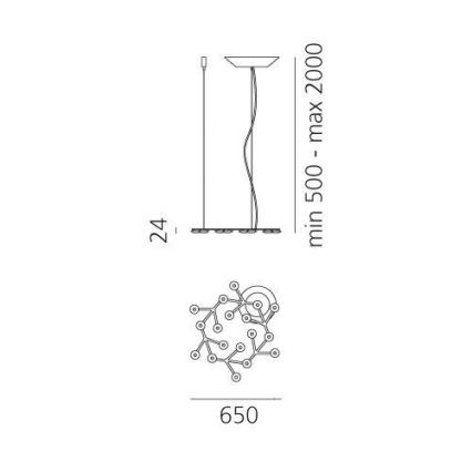 Artemide 1575050APP - LED Stmievateľný luster na lanku NET LED/43W/230V pr. 65 cm 3000K