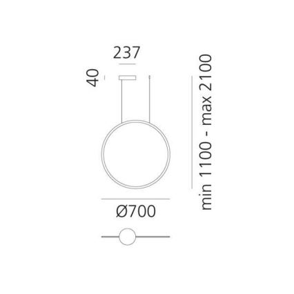 Artemide 1992030APP - LED Stmievateľný luster na lanku DISCOVERY LED/40W/230V 3000K čierna