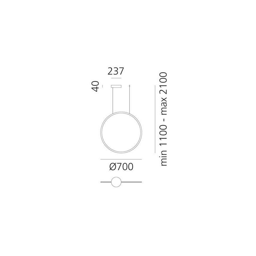 Artemide 1992030APP - LED Stmievateľný luster na lanku DISCOVERY LED/40W/230V 3000K čierna