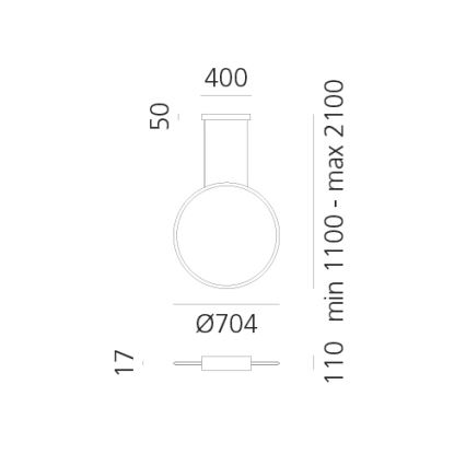 Artemide 1992230IN1APP - LED Stmievateľný luster na lanku DISCOVERY LED/42W/230V 2700K čierna
