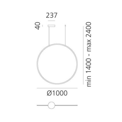 Artemide 1993030APP - LED Stmievateľný luster na lanku DISCOVERY LED/60W/230V 3000K čierna