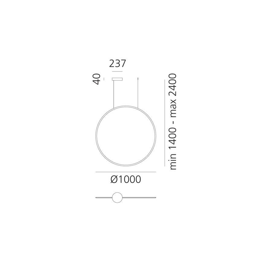 Artemide 1993030APP - LED Stmievateľný luster na lanku DISCOVERY LED/60W/230V 3000K čierna