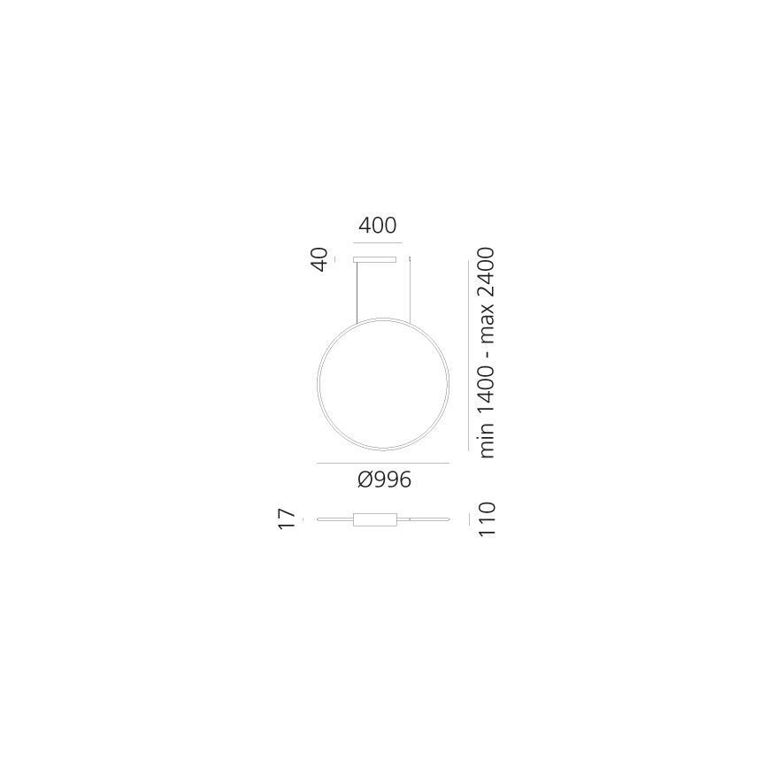 Artemide 1993330APP - LED RGBW Stmievateľný luster na lanku DISCOVERY LED/59W/230V 2700-6500K čierna