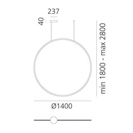 Artemide 1994010APP - LED Stmievateľný luster na lanku DISCOVERY LED/80W/230V 3000K antracit