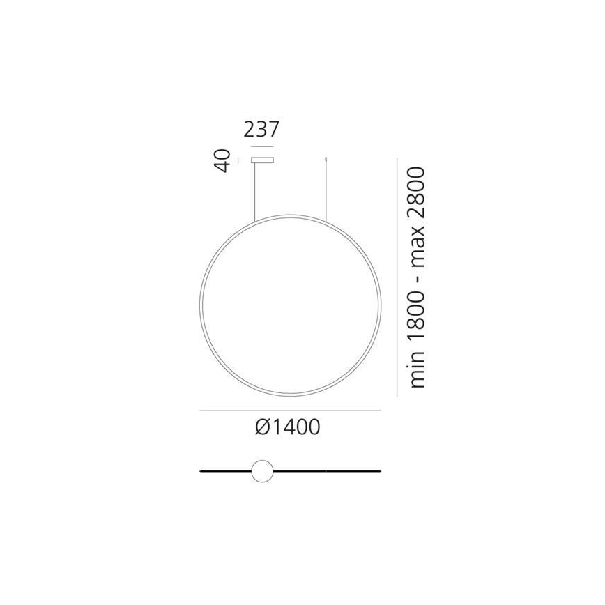 Artemide 1994010APP - LED Stmievateľný luster na lanku DISCOVERY LED/80W/230V 3000K antracit