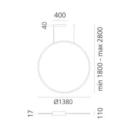 Artemide 1994330APP - LED RGBW Stmievateľný luster na lanku DISCOVERY LED/79W/230V 2700-6500K čierna