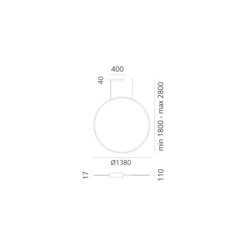 Artemide 1994330APP - LED RGBW Stmievateľný luster na lanku DISCOVERY LED/79W/230V 2700-6500K čierna