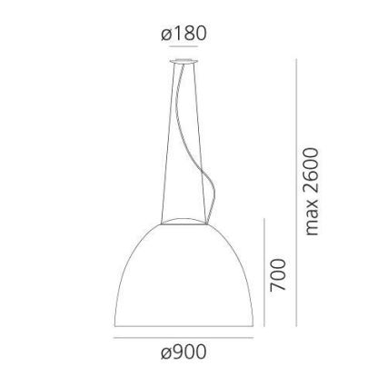 Artemide A242910 - Luster na lanku NUR 2xR7s/11W/230V šedá