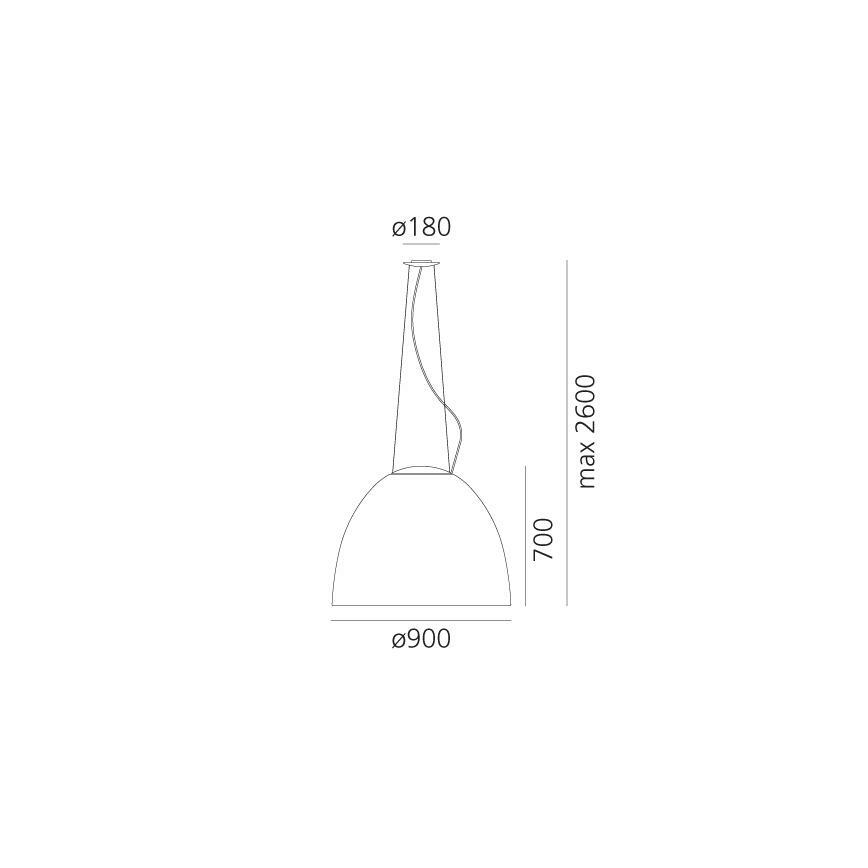 Artemide A242910 - Luster na lanku NUR 2xR7s/11W/230V šedá