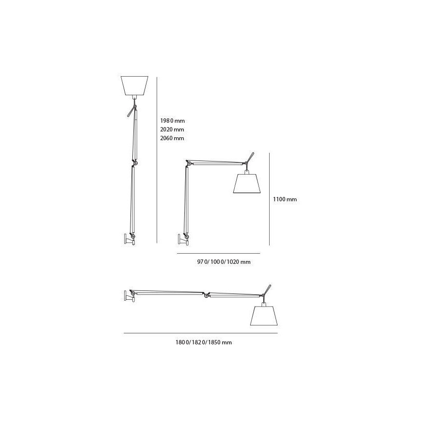 Artemide - Stojacia lampa TOLOMEO MEGA 1xE27/150W/230V