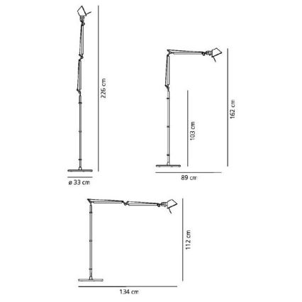 Artemide - Stojacia lampa TOLOMEO BASCULANTE 1xE27/100W/230V
