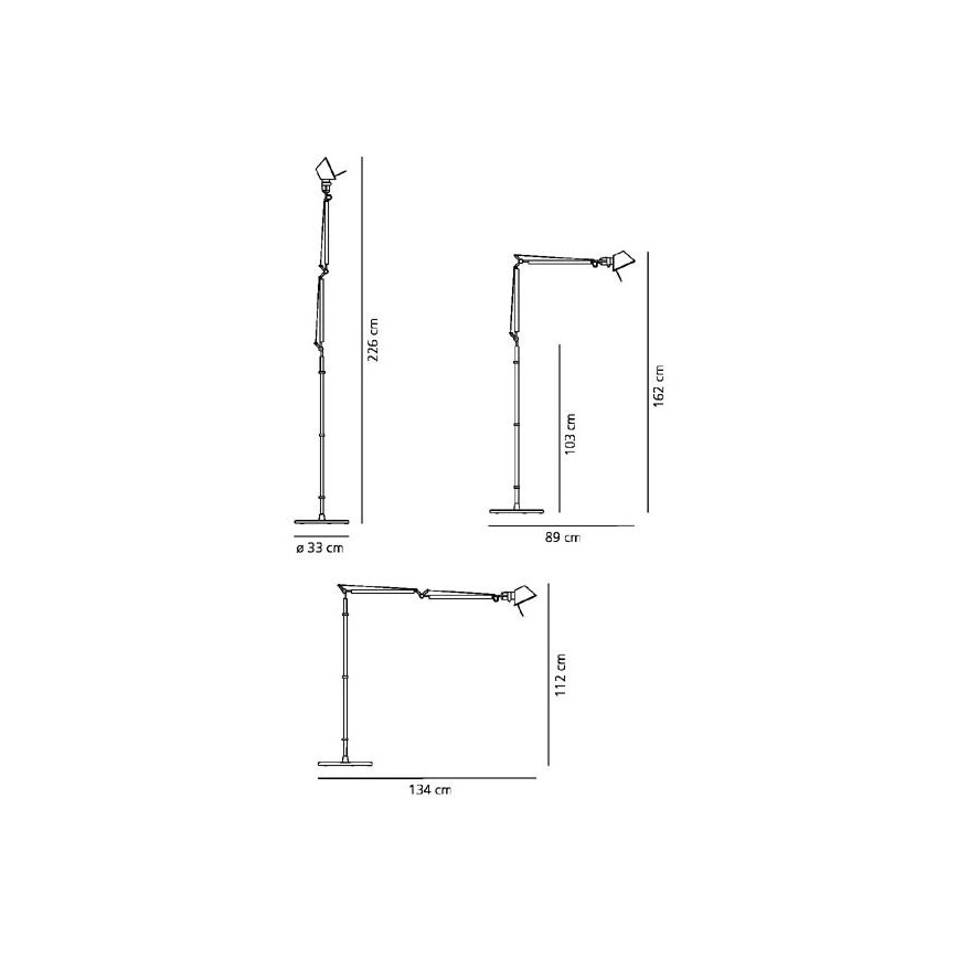 Artemide - Stojacia lampa TOLOMEO BASCULANTE 1xE27/100W/230V