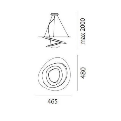 Artemide AR 1249010A - LED Stmievateľný luster na lanku PIRCE MICRO 1xLED/27W/230V