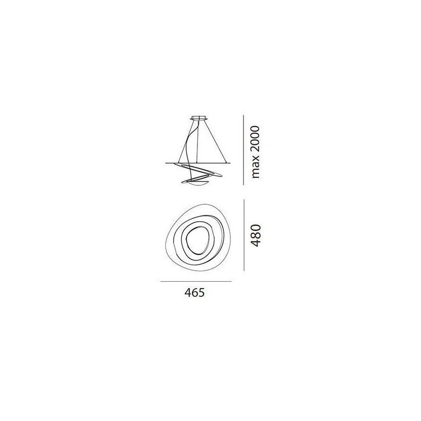 Artemide AR 1249010A - LED Stmievateľný luster na lanku PIRCE MICRO 1xLED/27W/230V