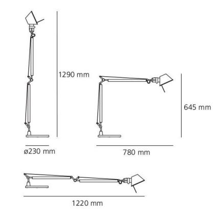 Artemide AT0091A+AT0091B - Stolná lampa TOLOMEO 1xE27/70W/230V