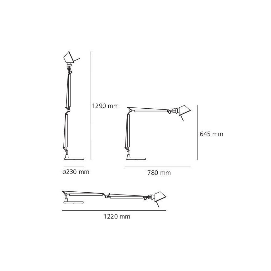 Artemide AT0091A+AT0091B - Stolná lampa TOLOMEO 1xE27/70W/230V