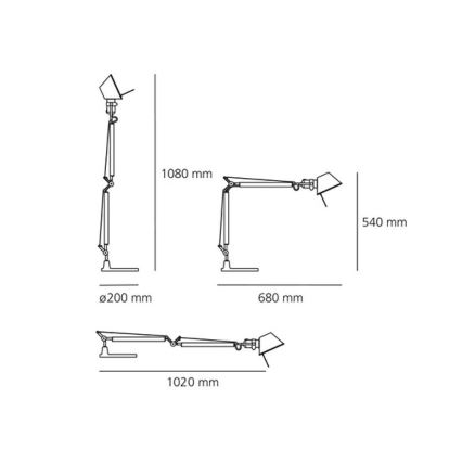 Artemide AT0094A+AT0094B - Stolná lampa TOLOMEO MINI 1xE27/70W/230V