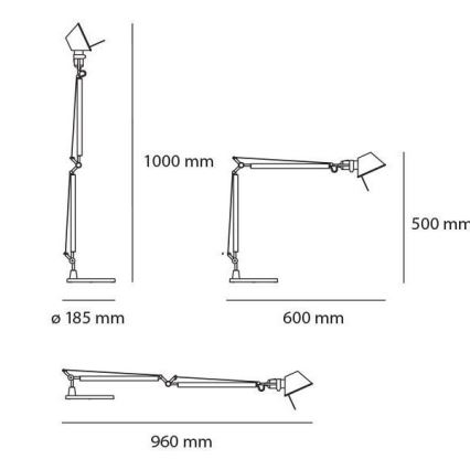 Artemide AT0098A+AT0098B - LED Stmievateľná stolná lampa TOLOMEO MIDI 1xLED/9W/230V