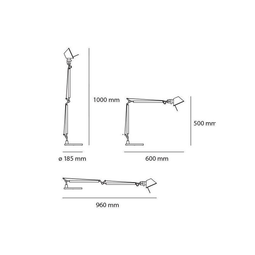 Artemide AT0098A+AT0098B - LED Stmievateľná stolná lampa TOLOMEO MIDI 1xLED/9W/230V