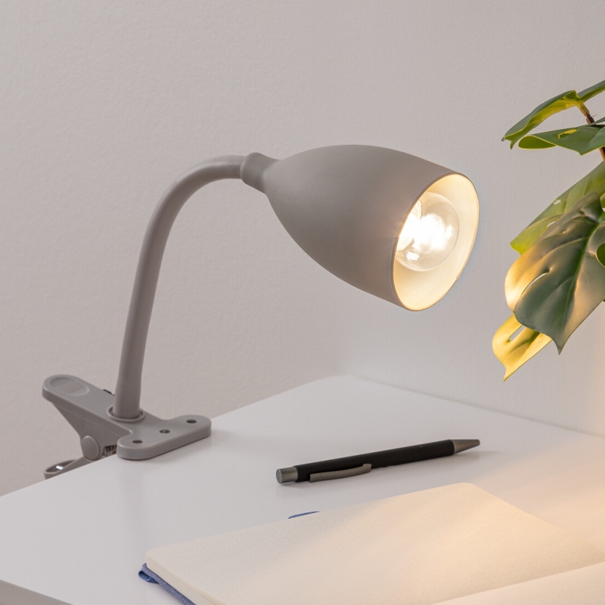 Atmosphera - Lampa s klipom SILY 1xE14/7W/230V šedá