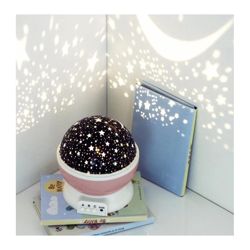 Atmosphera - LED Detský projektor 3xAA ružový