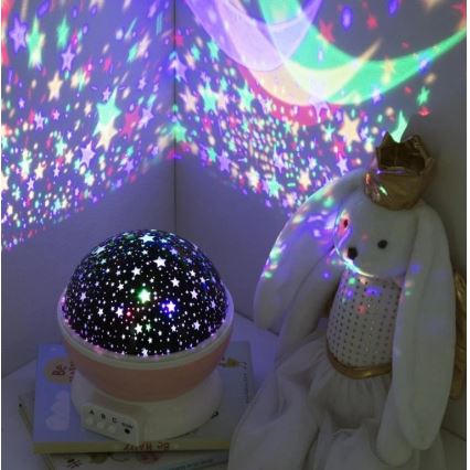 Atmosphera - LED Detský projektor 3xAA ružový