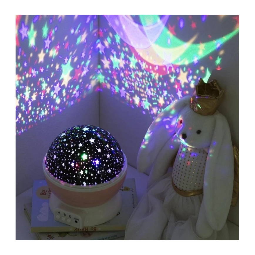 Atmosphera - LED Detský projektor 3xAA ružový