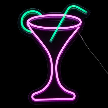 Atmosphera - LED neónová nástenná dekorácia COCTAIL LED/5V