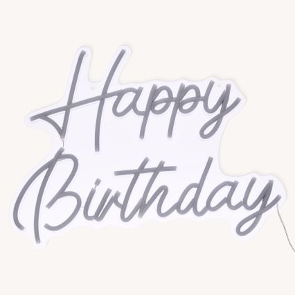 Atmosphera - LED neónová nástenná dekorácia HAPPY BIRTHDAY LED/5V