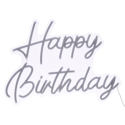 Atmosphera - LED neónová nástenná dekorácia HAPPY BIRTHDAY LED/5V
