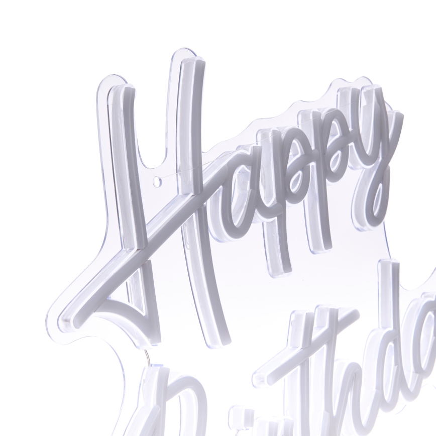Atmosphera - LED neónová nástenná dekorácia HAPPY BIRTHDAY LED/5V