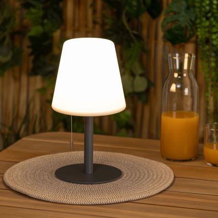 Atmosphera - LED RGBW Nabíjacia vonkajšia stolná lampa ZACK LED/3,7V 1200 mAh IP44 čierna