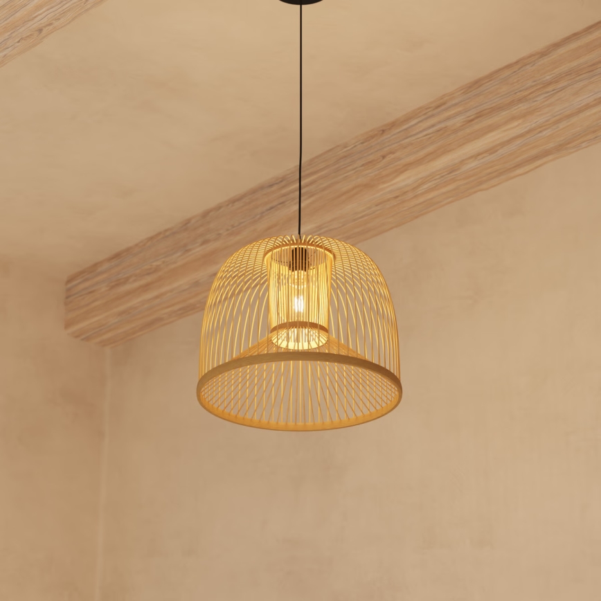 Atmosphera - Luster na lanku AMY 1xE27/40W/230V bambus