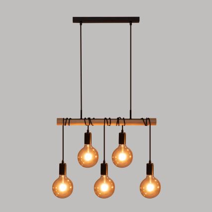 Atmosphera - Luster na lanku JAKE 5xE27/40W/230V borovica