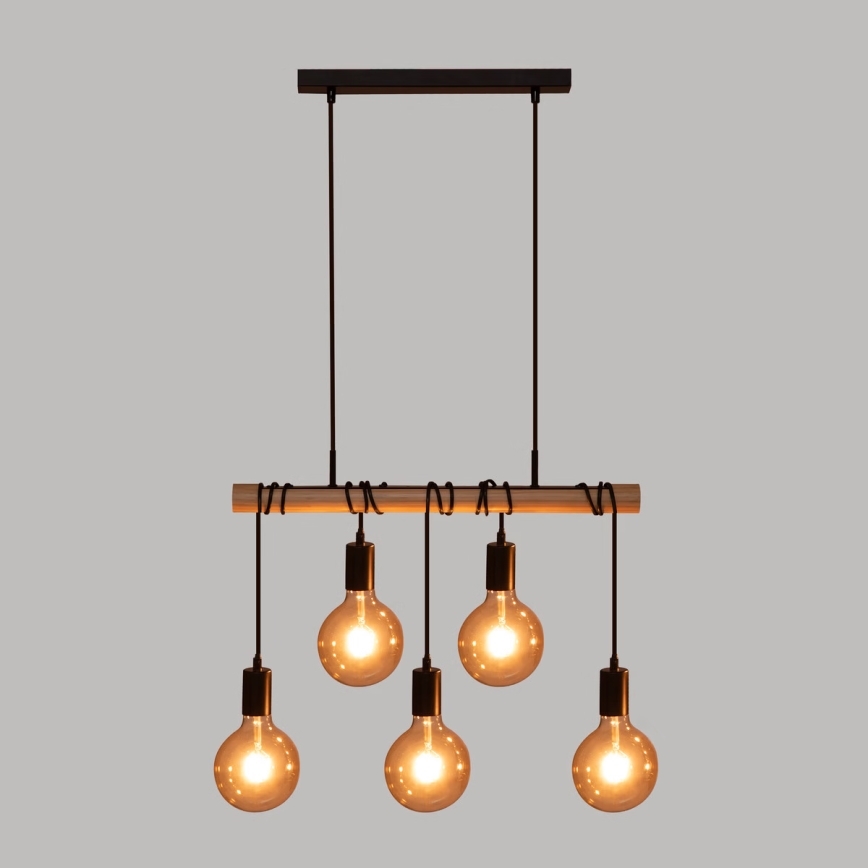 Atmosphera - Luster na lanku JAKE 5xE27/40W/230V borovica