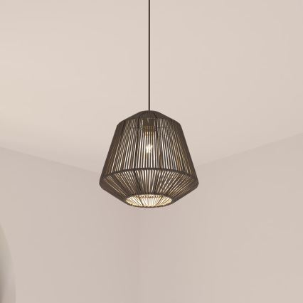 Atmosphera - Luster na lanku JILY 1xE27/40W/230V juta čierna