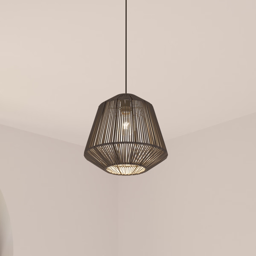 Atmosphera - Luster na lanku JILY 1xE27/40W/230V juta čierna