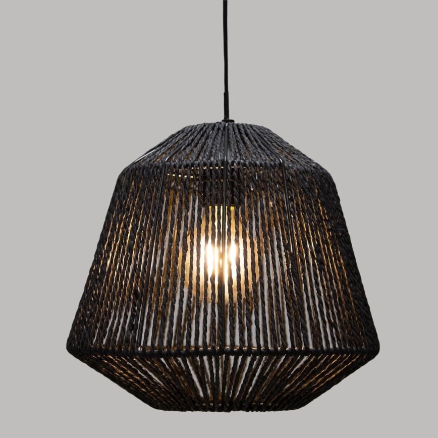 Atmosphera - Luster na lanku JILY 1xE27/40W/230V juta čierna