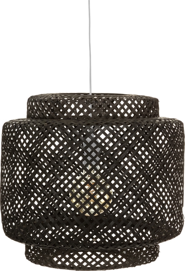 Atmosphera - Luster na lanku LIBY 1xE27/40W/230V bambus/čierna
