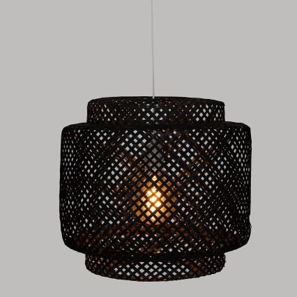 Atmosphera - Luster na lanku LIBY 1xE27/40W/230V bambus/čierna