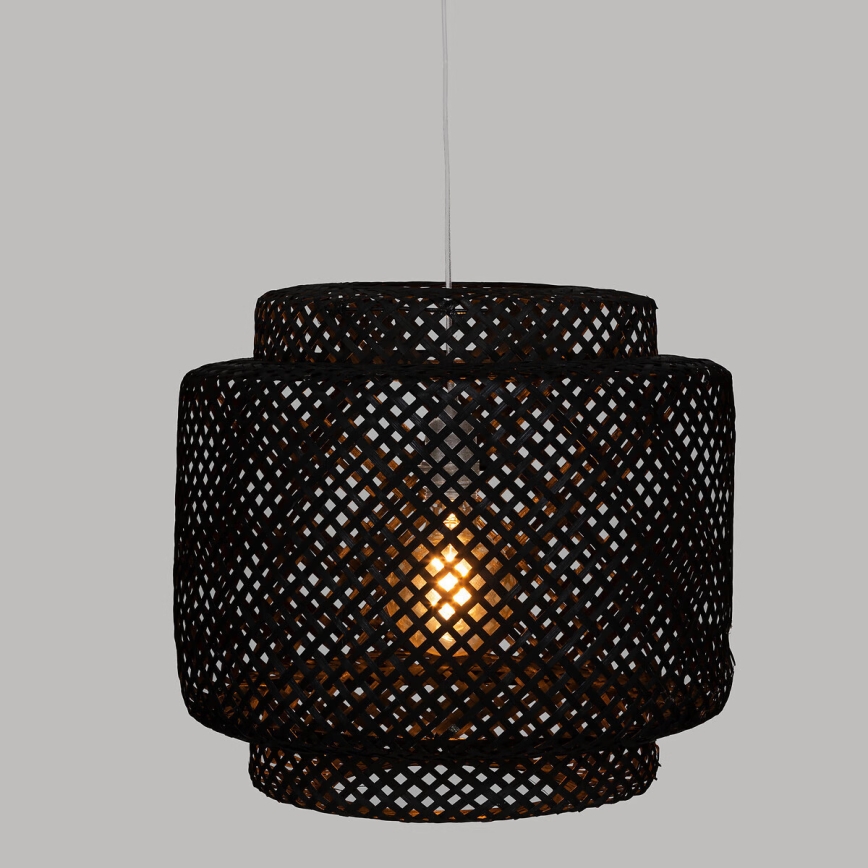 Atmosphera - Luster na lanku LIBY 1xE27/40W/230V bambus/čierna