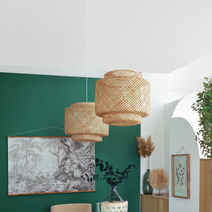Atmosphera - Luster na lanku LIBY 1xE27/40W/230V bambus