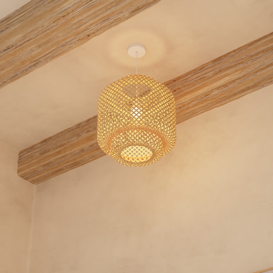 Atmosphera - Luster na lanku LIBY 1xE27/40W/230V bambus