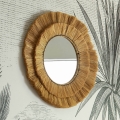 Atmosphera - Nástenné zrkadlo ALBA pr. 57 cm rafia