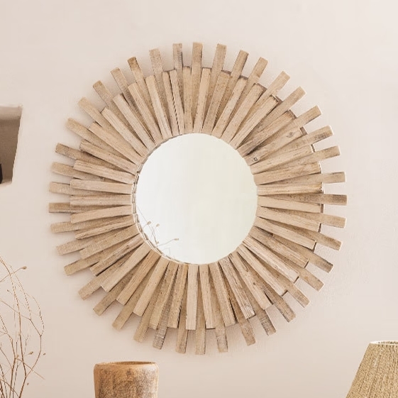 Atmosphera - Nástenné zrkadlo MANON pr. 88 cm jedľa
