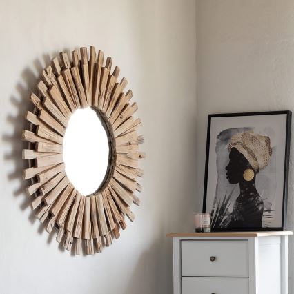 Atmosphera - Nástenné zrkadlo MANON pr. 88 cm jedľa