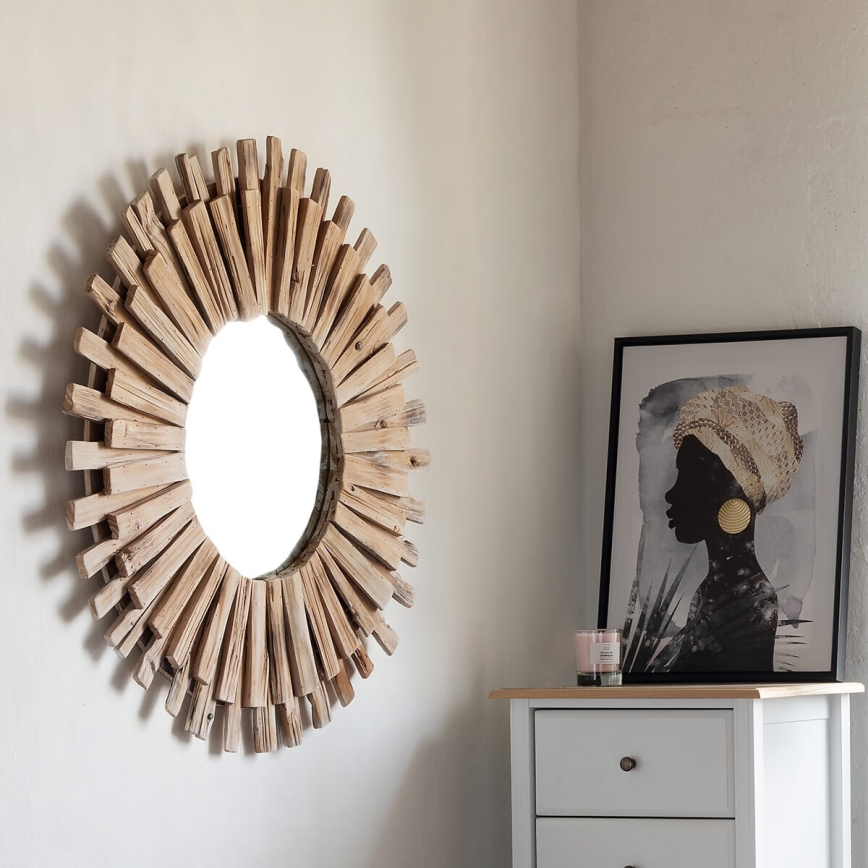 Atmosphera - Nástenné zrkadlo MANON pr. 88 cm jedľa