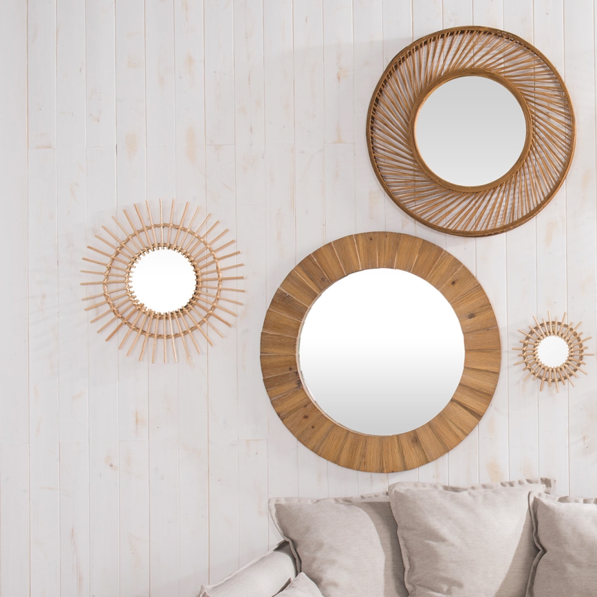 Atmosphera - Nástenné zrkadlo PAMELA pr. 83 cm jedľa