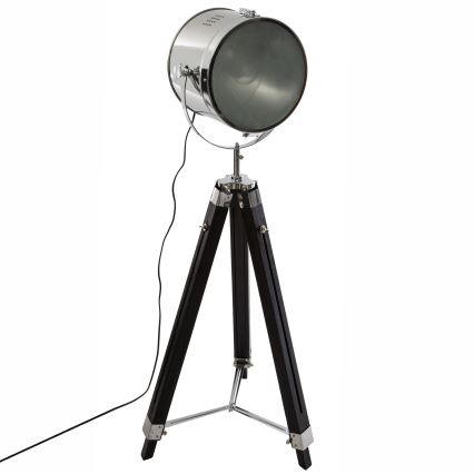 Atmosphera - Stojacia lampa EBOR 1xE27/25W/230V borovica/lesklý chróm
